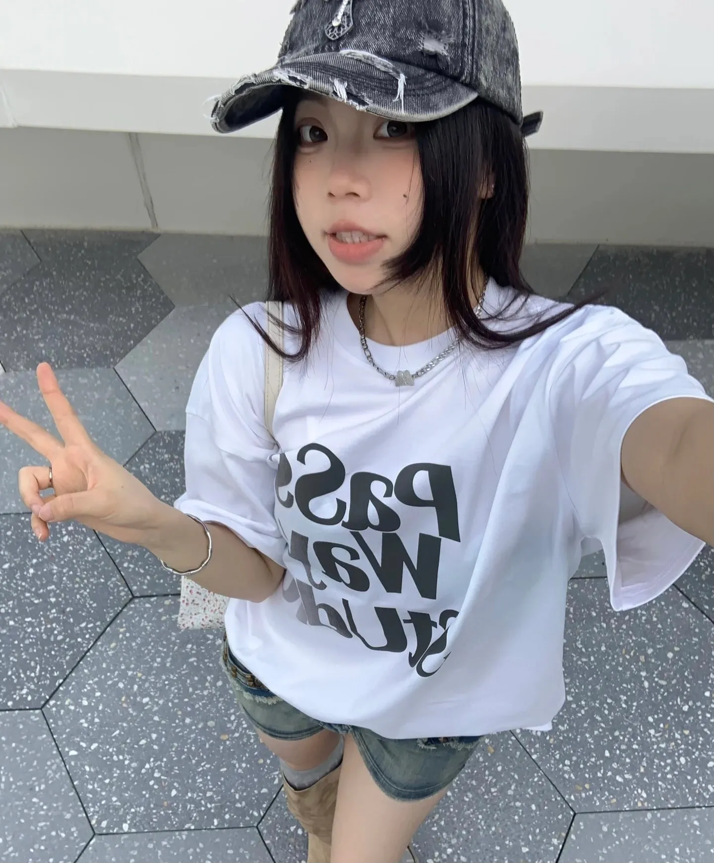 2⃣️5⃣️New ꫛꫀꪝ ❥—— ✨Hot-selling Crow Heart Washed Denim Baseball Cap ⚜️Hardware Cross, Versatile and Fashionable 💫Denim Black Denim Blue